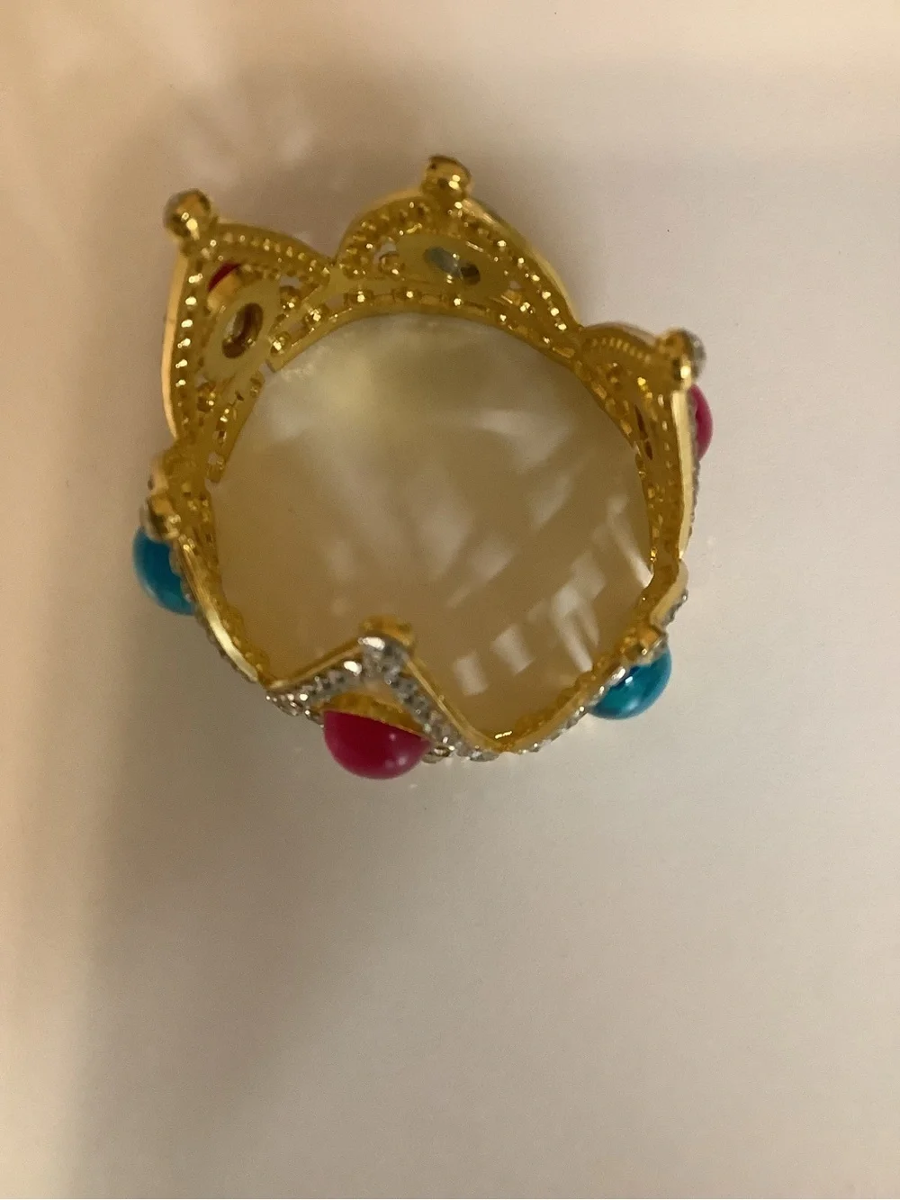 Gold Jeweled Mini Crown with Pink and Blue Gems